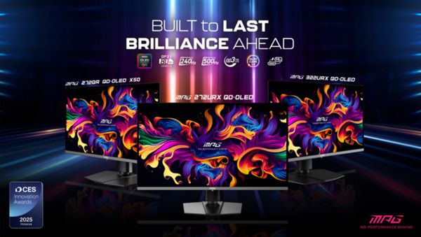 全球首款！微星發(fā)布27寸4K 240Hz、27寸QHD 500Hz QD-OLED顯示器
